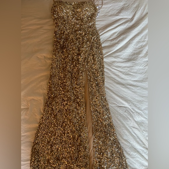 Sherri Hill High Slit Sequin Gown No. 54798 - Picture 4 of 12